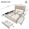 okwish Polsterbett 140x200cm Doppelbett Bettgestell mit 4 Produktbild-Vorschau 9