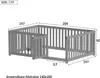 Flieks Kinderbett Bodenbett Holzbett mit Rausfallschutz und Produktbild-Vorschau 7