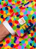 A close-up shot of a man's arm and suit sleeve with a colorful polka dot pattern. Anteprima dell’immagine prodotto