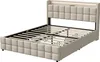 Polsterbett 140x200cm mit USB und Steckdosen, Jugendbett Produktbild-Vorschau 13