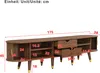 A diagram showing the dimensions of a TV stand. Anteprima dell’immagine prodotto