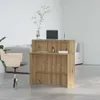 A reception desk in a modern office setting with a chair and a plant. Anteprima dell’immagine prodotto