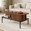 Table basse Merax avec portes coulissantes et pieds en Voir les images du produit 1