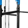 Close-up of a black and blue weight training station with pull-up bars. Náhled obrázku produktu