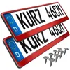 2 Stück Kennzeichenhalter kurz 46 cm Rot Metallic Produktbild-Vorschau 1