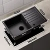 CECIPA max Spülbecken Schwarz 78x45 cm mit Mit L-förmiger Produktbild-Vorschau 4