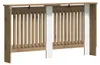 A radiator cover with a wooden slatted front and white panels on the sides, shown against a white background. Náhľad obrázku produktu
