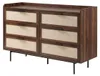 CALICOSY - Commode 6 tiroirsReproduction noyer avec façades Voir les images du produit 3