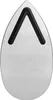 A top-down view of a silver, teardrop-shaped object with a black V-shaped accent at the top. Produktbild-Vorschau