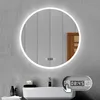 LED Spiegel rund 60cm mit Uhr Warm/Neutral/Kaltweiß dimmbar Produktbild-Vorschau 1