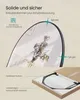 A close-up of a mirror's edge and packaging details, with text overlays highlighting features. Produktbild-Vorschau