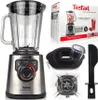A collage of images showing a blender, its packaging, and individual components. Podgląd zdjęcia produktu