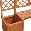 Close-up view of a wooden planter box with a trellis. Produktbild-Vorschau
