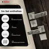 A product image showing a door handle set and its included accessories, with text describing the contents. Produktbild-Vorschau