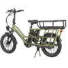 A studio shot of a green electric cargo bike against a white background. Produktbild-Vorschau
