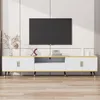 A modern TV stand with a television mounted on the wall above it. Podgląd zdjęcia produktu
