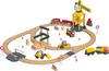 LUPILU Holz Eisenbahnset Baustelle Kinder Spiel59 tlg. Produktbild-Vorschau 1