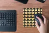 MuchoWow® Mauspad Mousepad Muster - Herz - Gold - Schwarz Produktbild-Vorschau 4