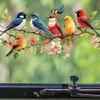 GKA Fensterbild 6 bunte Vögel auf Blütenast Produktbild-Vorschau 1