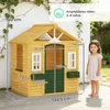 Kinderspielhaus Holz Spielhaus Outdoor mit Tür 3 Fenster 2 Produktbild-Vorschau 3