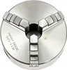 A close-up, top-down view of a three-jaw chuck for a lathe. Podgląd zdjęcia produktu
