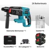 A product image showing a cordless hammer drill and its accessories, laid out on a white background. Podgląd zdjęcia produktu