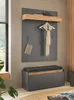 Garderobe Set 3-teilig "Center" in grau matt und Wotan Produktbild-Vorschau 8