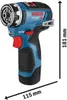 A Bosch GSR 12V-35 FC Akku-Bohrschrauber is shown with dimensions indicated. Náhled obrázku produktu