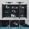 doporro Spiegelschrank Wandschrank in matt Anthrazit 100x70 Produktbild-Vorschau 6