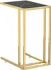 A black marble top side table with a gold metal frame, shown against a white background. Podgląd zdjęcia produktu