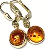 Ohrring 333 Gelbgold Bernstein rund Cabochon Ohrhänger Produktbild-Vorschau 1