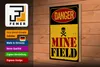 Holzschild Achtung Danger Mine Field Minenfeld 20x30cm Produktbild-Vorschau 3