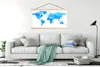 MuchoWow® Textilposter Weltkarte - Blau - Buchstaben 120x60 Produktbild-Vorschau 3