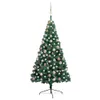 vidaXL Semi-sapin de Noël artificiel éclairage boules vert Voir les images du produit 2