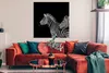 MuchoWow® Poster Zebra - Weiß - Tiere - Schwarz 100x100 cm Produktbild-Vorschau 2