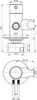 Technical drawing with dimensions of a bathroom fixture. Produktbild-Vorschau