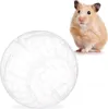 A hamster is shown next to a transparent plastic ball for exercise. Produktbild-Vorschau