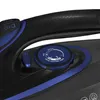 A close-up view of the control dial and handle of a black and blue steam iron. Produktbild-Vorschau
