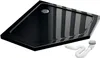 A black shower tray with a chrome drain and a flexible drain pipe. Náhľad obrázku produktu