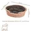 Cestino per cani in vimini ovale con cuscino 60X43 H16 CM Anteprima dell’immagine prodotto 1