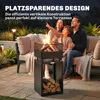 Outsunny Feuerschale 39 x 39 x 87 cm Feuerstelle mit Produktbild-Vorschau 8