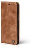 A brown flip cover for a smartphone is shown against a white background. Produktbild-Vorschau