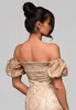 Ombre Schulterfreies Midikleid mit floraler Spitze beige S Produktbild-Vorschau 7