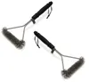 set de 2 brosses pour barbecue 30cm avec poils en acier Voir les images du produit 1