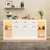 Merax Hochglanze Beistellschrank mit LED-Beleuchtung und Produktbild-Vorschau 2