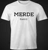 Merde Paris Herren T-Shirt Fun-Shirt Moonworks® weiß XS Produktbild-Vorschau 2