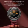 A smartwatch is displayed with marketing text and specifications. Podgląd zdjęcia produktu