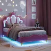 Kinderbett Polsterbett 90x200 cm, Prinzessin Einzelbett mit Produktbild-Vorschau 7