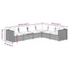6-tlg. Garten-Lounge-Set mit Kissen Poly Rattan Grau Produktbild-Vorschau 5