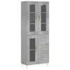 vidaXL Highboard gris béton 69,5x34x180 cm Bois composite Voir les images du produit 2